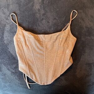 Fashion Nova Glittering Tan Camisole